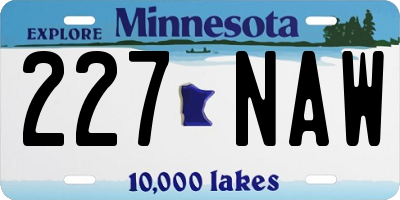 MN license plate 227NAW