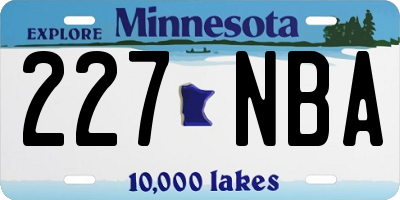 MN license plate 227NBA