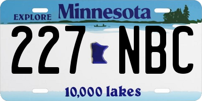 MN license plate 227NBC