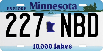 MN license plate 227NBD
