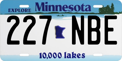 MN license plate 227NBE