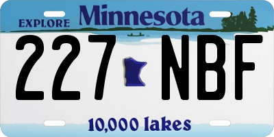 MN license plate 227NBF