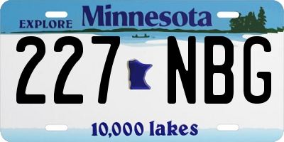 MN license plate 227NBG