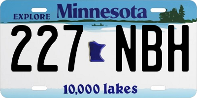 MN license plate 227NBH