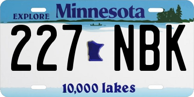 MN license plate 227NBK
