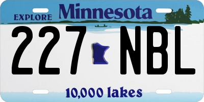 MN license plate 227NBL