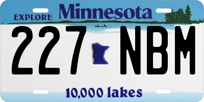 MN license plate 227NBM