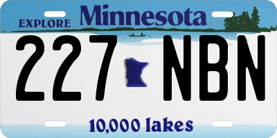 MN license plate 227NBN