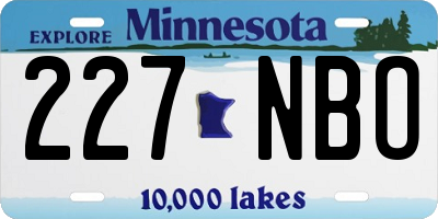 MN license plate 227NBO