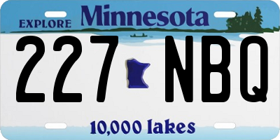 MN license plate 227NBQ