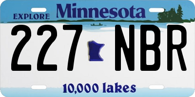 MN license plate 227NBR