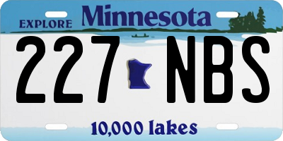 MN license plate 227NBS