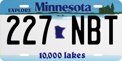 MN license plate 227NBT