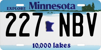 MN license plate 227NBV