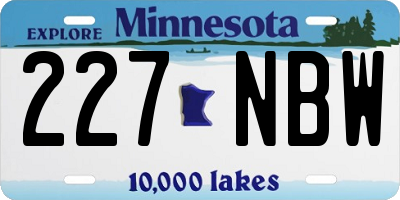 MN license plate 227NBW