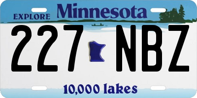 MN license plate 227NBZ