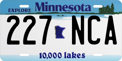 MN license plate 227NCA