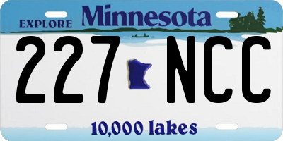MN license plate 227NCC
