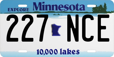 MN license plate 227NCE