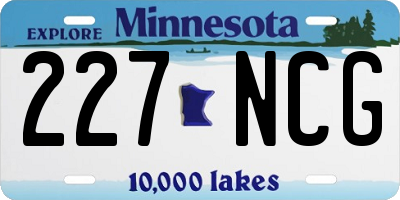 MN license plate 227NCG