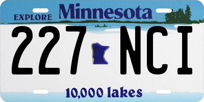 MN license plate 227NCI