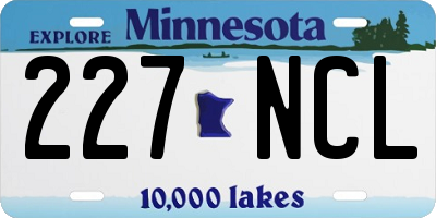 MN license plate 227NCL