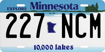 MN license plate 227NCM