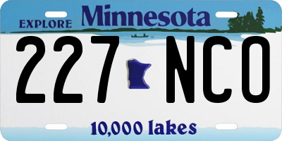 MN license plate 227NCO