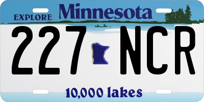 MN license plate 227NCR