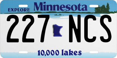 MN license plate 227NCS