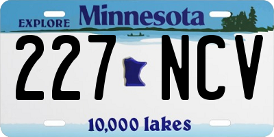 MN license plate 227NCV