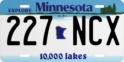 MN license plate 227NCX