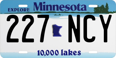 MN license plate 227NCY