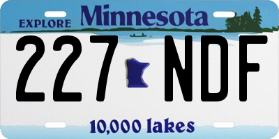 MN license plate 227NDF