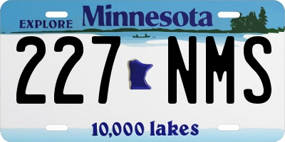 MN license plate 227NMS
