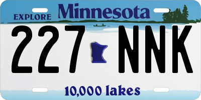 MN license plate 227NNK