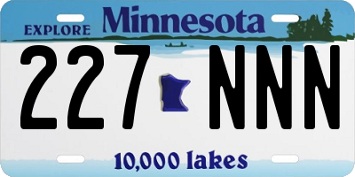 MN license plate 227NNN