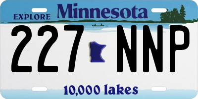 MN license plate 227NNP