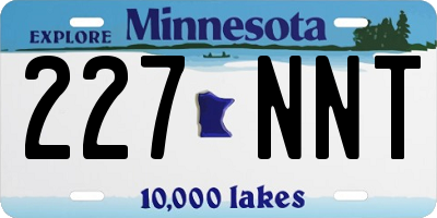 MN license plate 227NNT