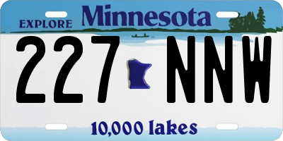 MN license plate 227NNW