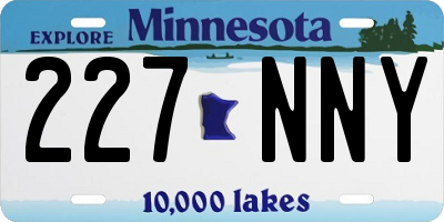 MN license plate 227NNY