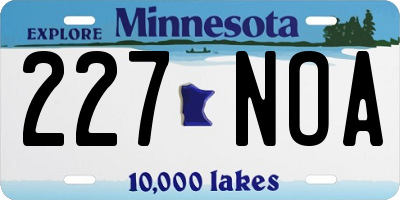 MN license plate 227NOA