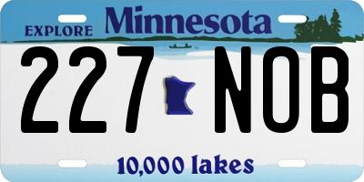 MN license plate 227NOB