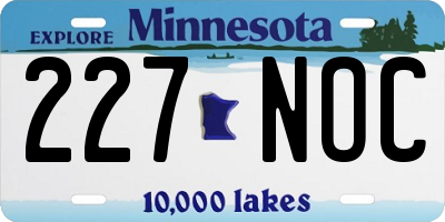 MN license plate 227NOC
