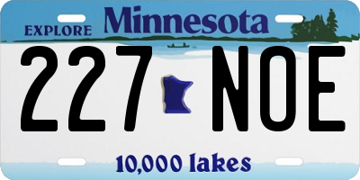 MN license plate 227NOE