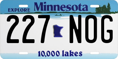 MN license plate 227NOG