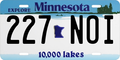 MN license plate 227NOI