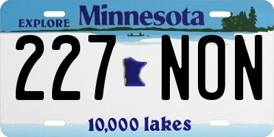 MN license plate 227NON
