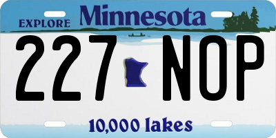 MN license plate 227NOP