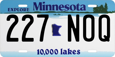 MN license plate 227NOQ